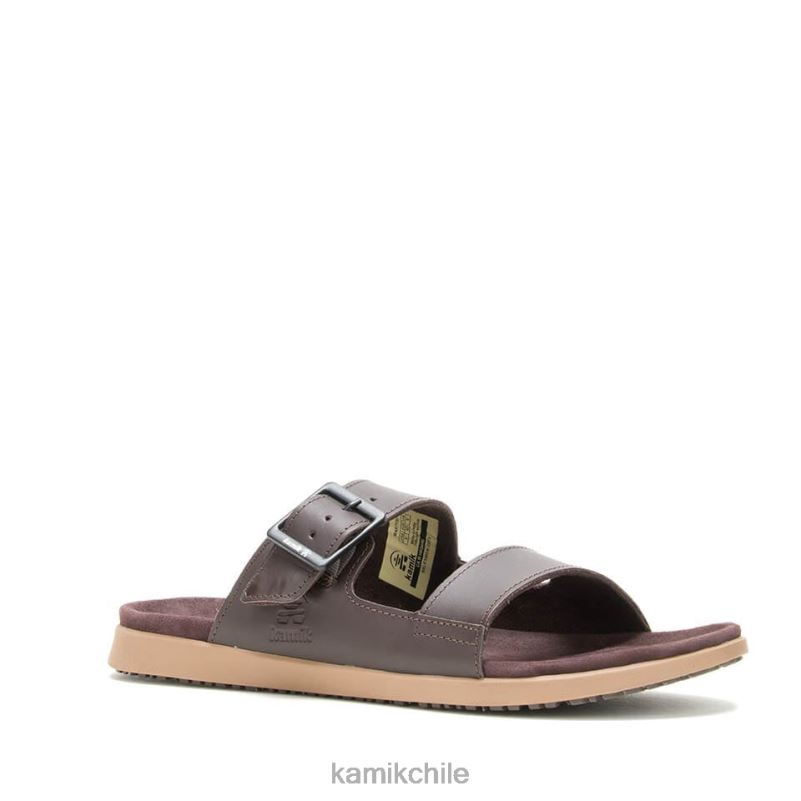 marron oscuro sandalias RJT4Z462 Kamik hombres diapositiva marty