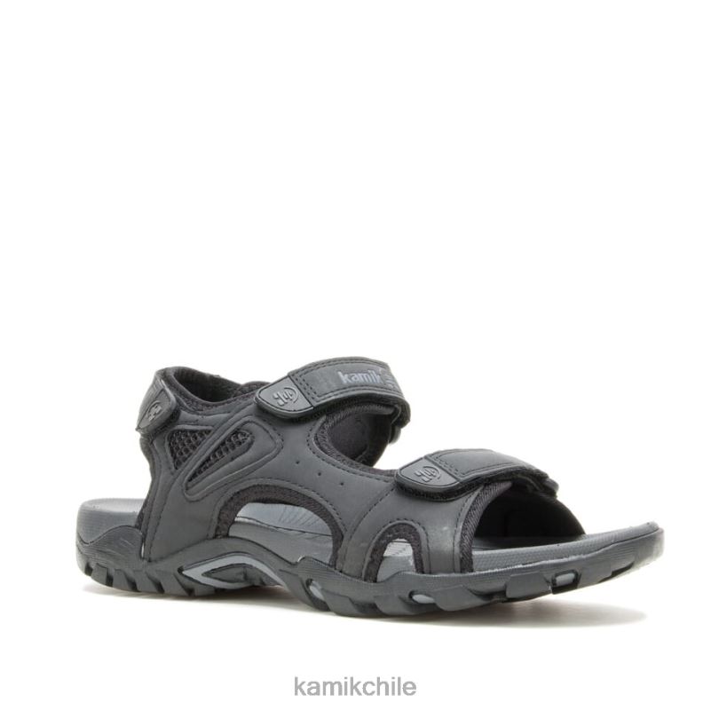 negro sandalias RJT4Z469 Kamik hombres milos