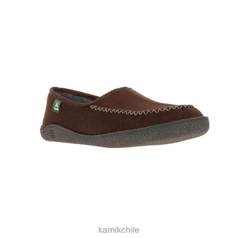 marron oscuro zapatillas RJT4Z552 Kamik hombres reclinarse