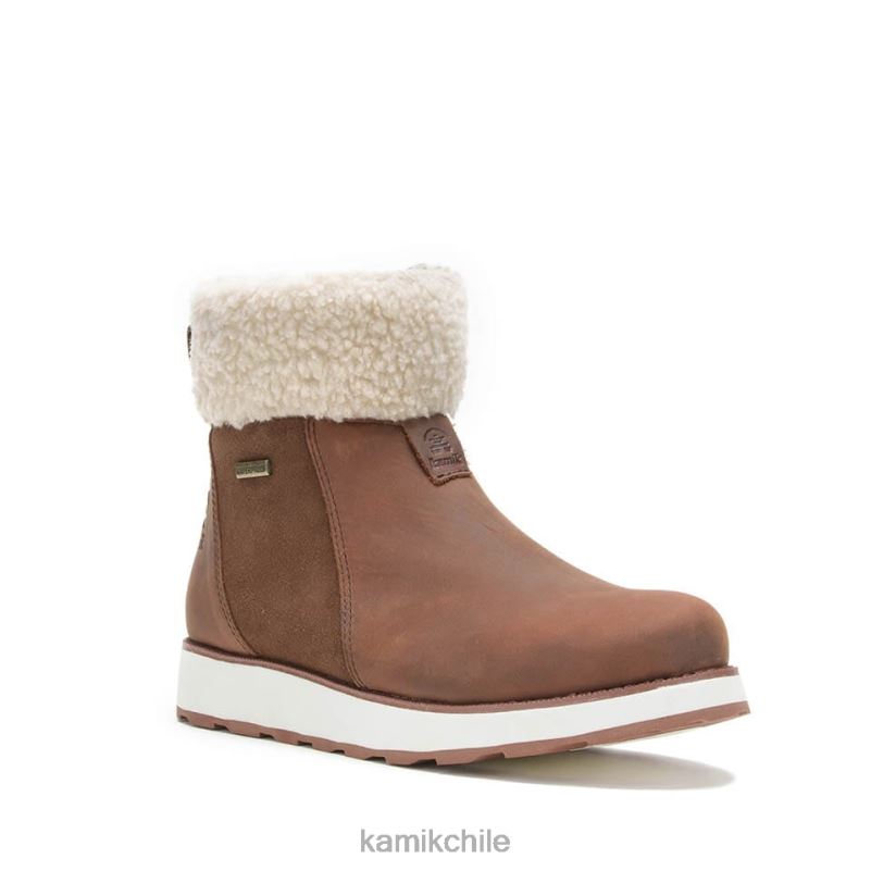 coñac botas de invierno RJT4Z108 Kamik mujer ariel f zip