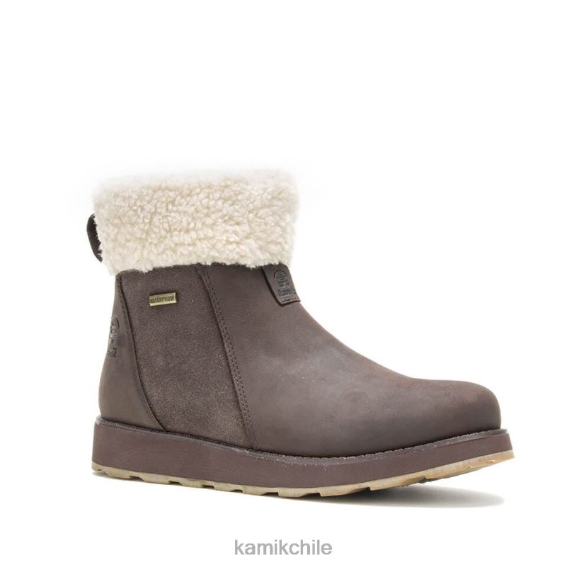 marron oscuro botas de invierno RJT4Z109 Kamik mujer ariel f zip