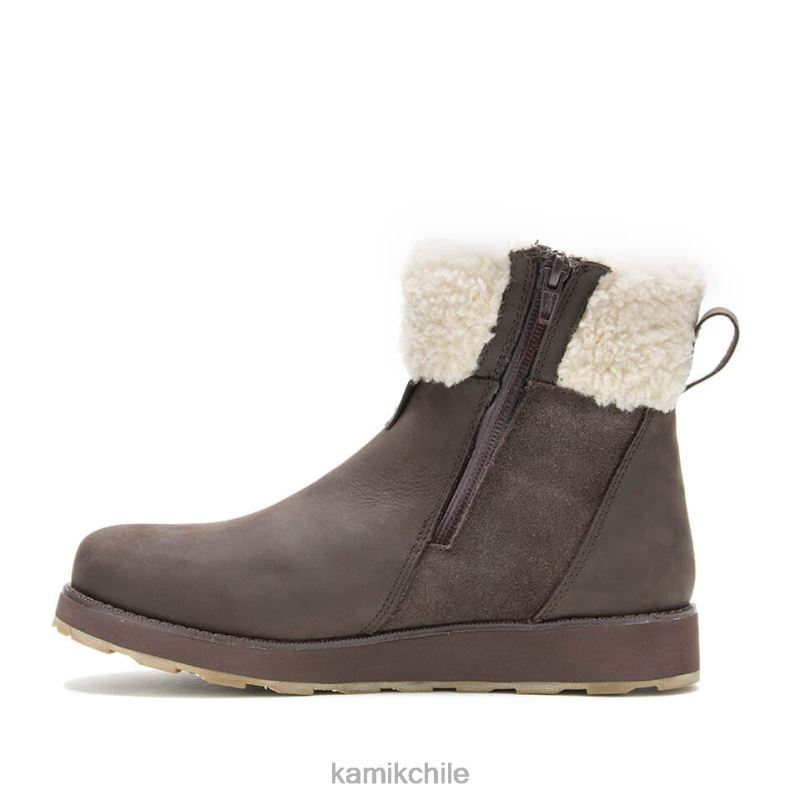 marron oscuro botas de invierno RJT4Z109 Kamik mujer ariel f zip