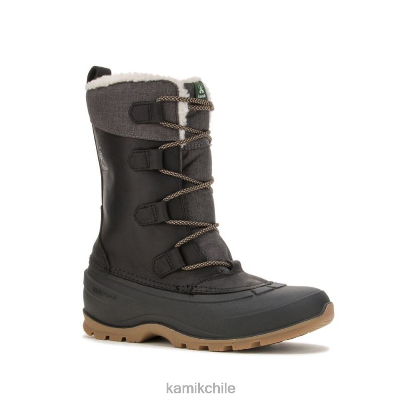 negro botas de invierno RJT4Z159 Kamik mujer gema de nieve