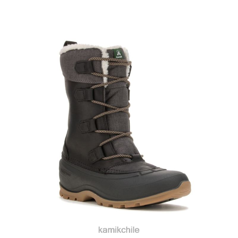 negro botas de invierno RJT4Z159 Kamik mujer gema de nieve
