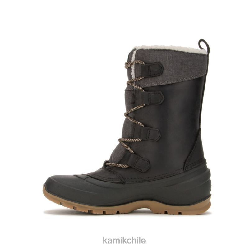 negro botas de invierno RJT4Z159 Kamik mujer gema de nieve