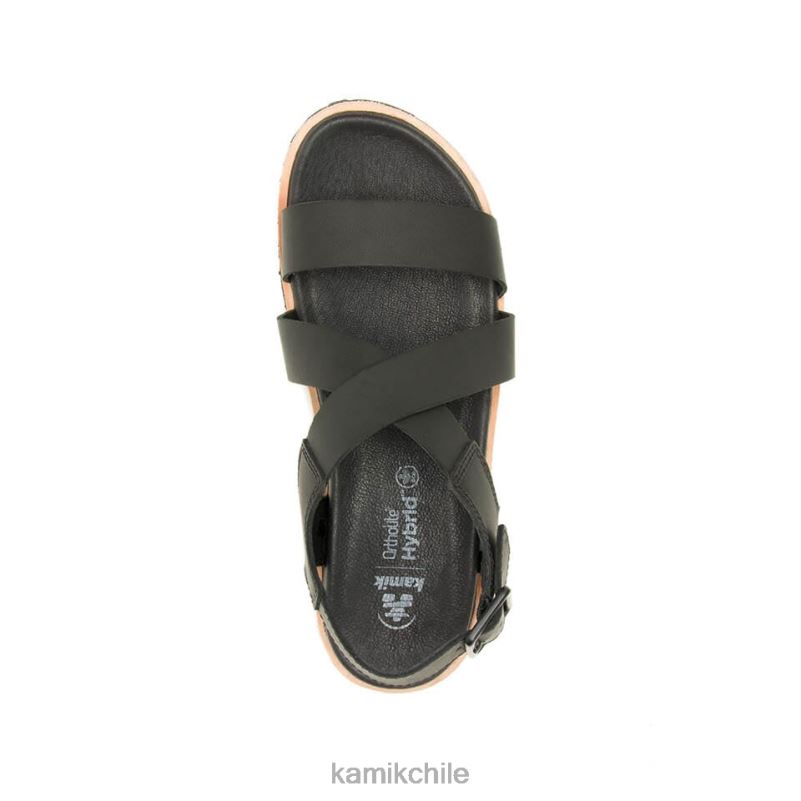 negro sandalias RJT4Z55 Kamik mujer cruz sadie