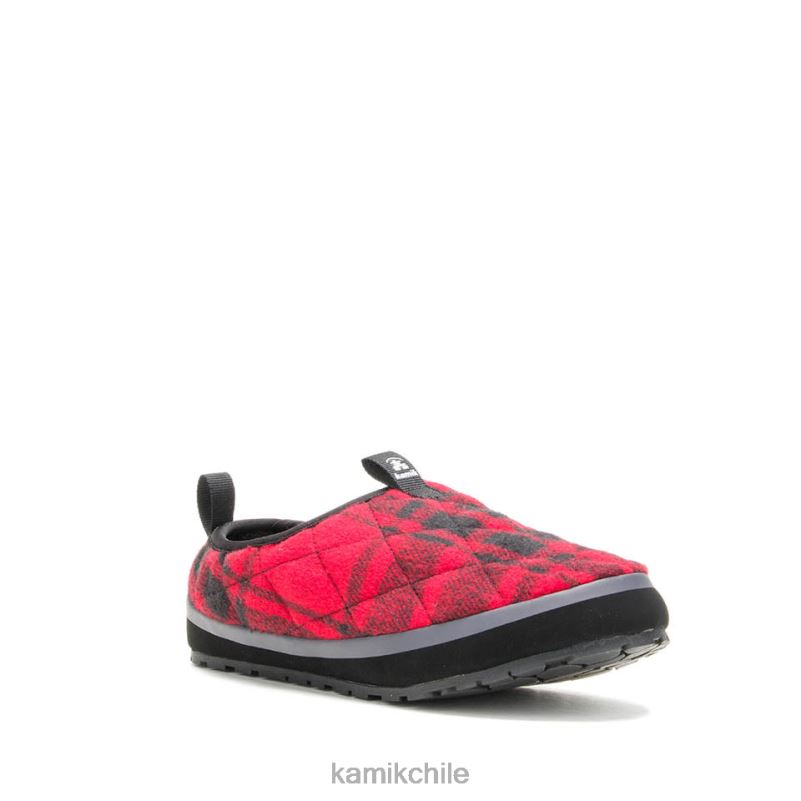 negro rojo zapatillas RJT4Z173 Kamik mujer hinchado