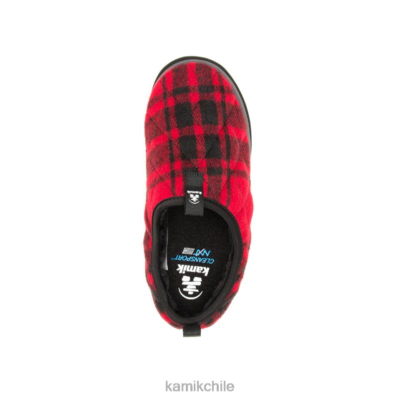 negro rojo zapatillas RJT4Z173 Kamik mujer hinchado