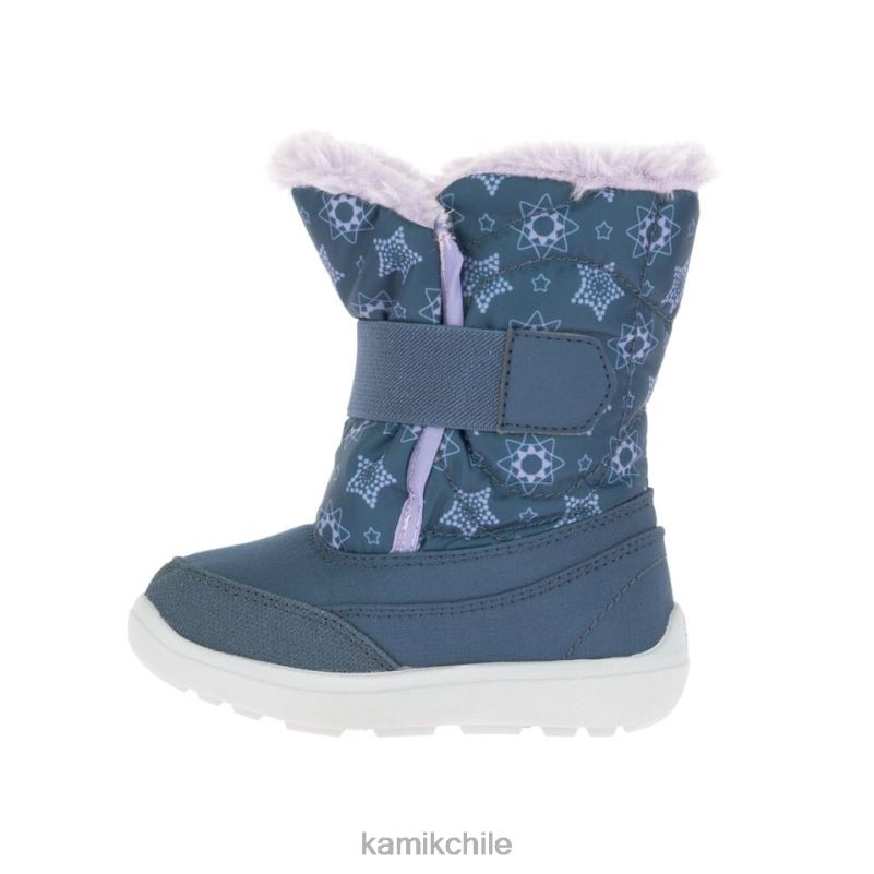 azul marino claro botas de invierno RJT4Z399 Kamik niños pequeños impresión de abeja de nieve