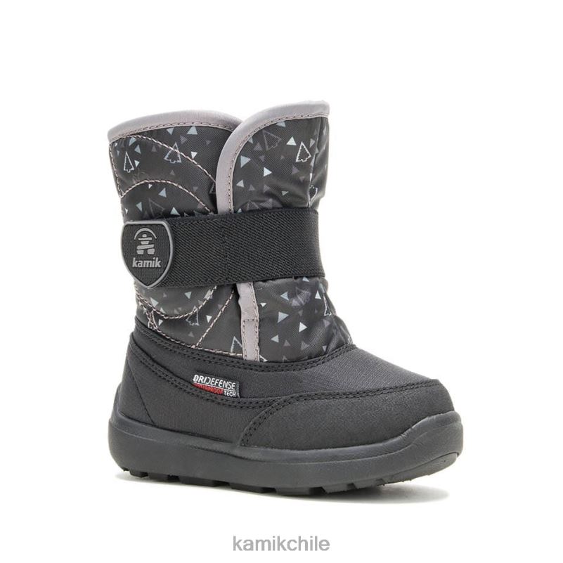 negro botas de invierno RJT4Z401 Kamik niños pequeños impresión de abeja de nieve