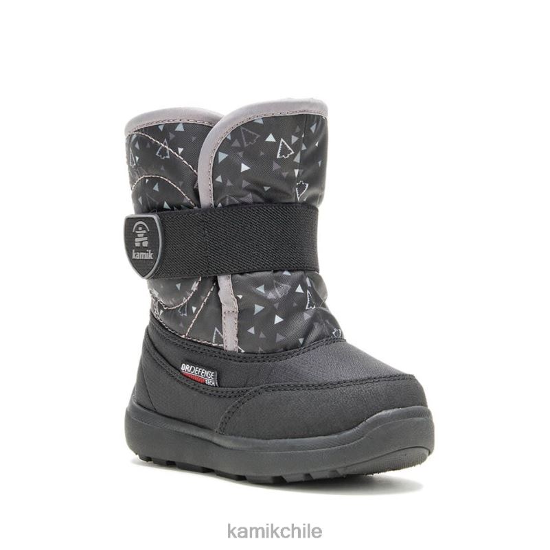 negro botas de invierno RJT4Z401 Kamik niños pequeños impresión de abeja de nieve