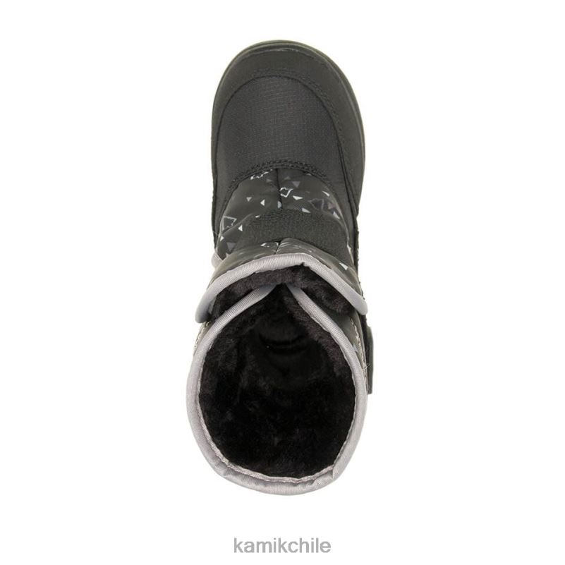 negro botas de invierno RJT4Z401 Kamik niños pequeños impresión de abeja de nieve