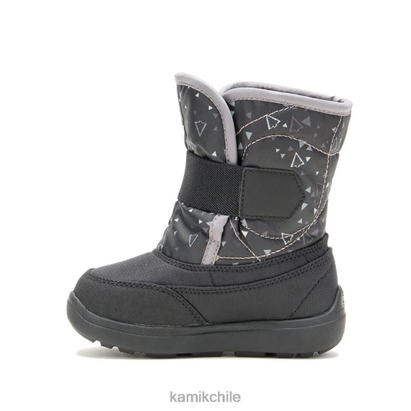 negro botas de invierno RJT4Z401 Kamik niños pequeños impresión de abeja de nieve