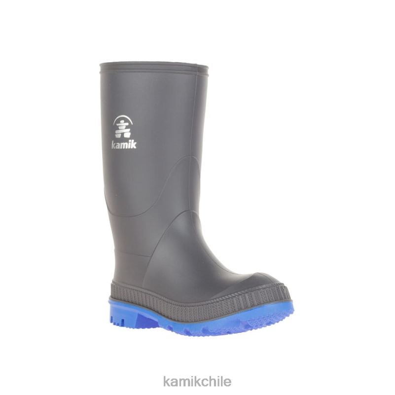 carbón/azul botas de lluvia RJT4Z367 Kamik niños pequeños pisar muy fuerte