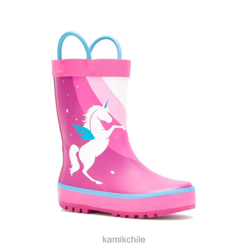 magenta botas de lluvia RJT4Z375 Kamik niños pequeños unicornio