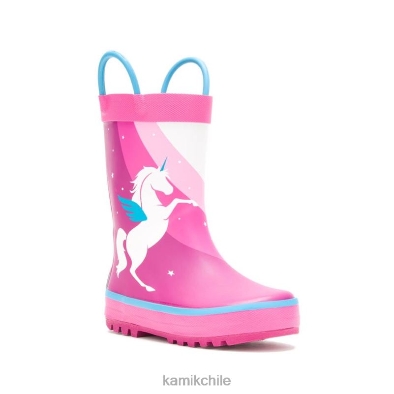 magenta botas de lluvia RJT4Z375 Kamik niños pequeños unicornio