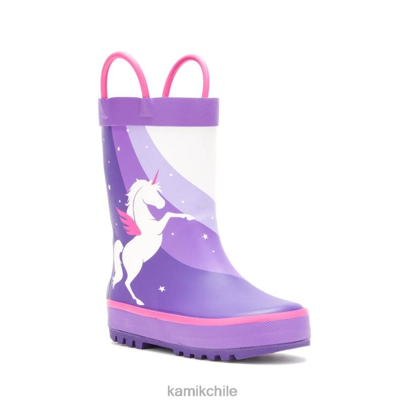 púrpura botas de lluvia RJT4Z376 Kamik niños pequeños unicornio