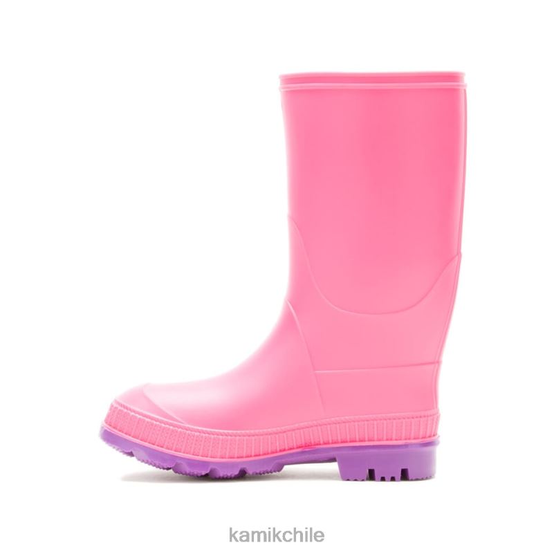 rosa botas de lluvia RJT4Z363 Kamik niños pequeños pisar muy fuerte