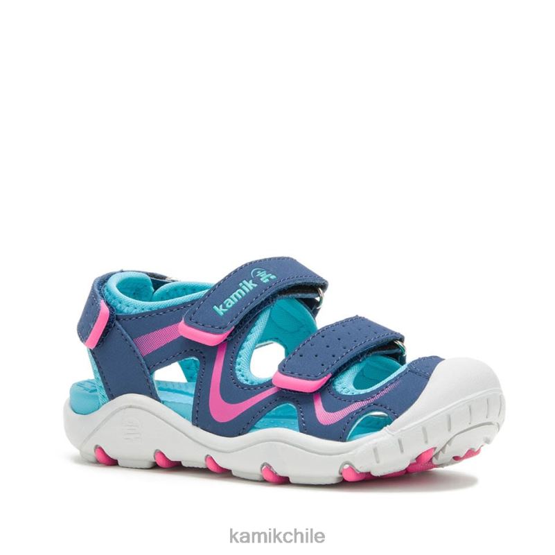 azul marino/magenta sandalias RJT4Z381 Kamik niños pequeños deambular