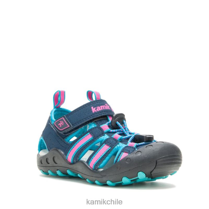 azul marino/verde azulado sandalias RJT4Z383 Kamik niños pequeños cangrejo