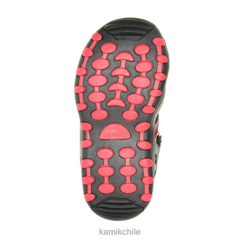 carbón/rojo sandalias RJT4Z386 Kamik niños pequeños cangrejo