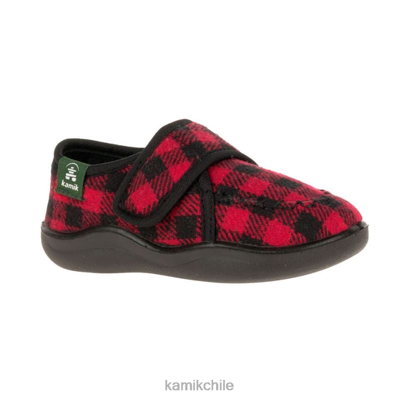 negro rojo zapatillas RJT4Z444 Kamik niños pequeños acogedorlodge