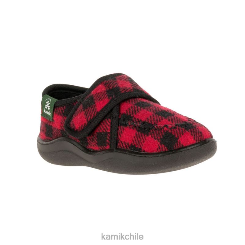 negro rojo zapatillas RJT4Z444 Kamik niños pequeños acogedorlodge