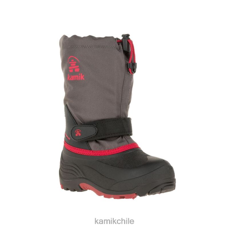 carbón/rojo botas de invierno RJT4Z337 Kamik niños chinche de agua de ancho