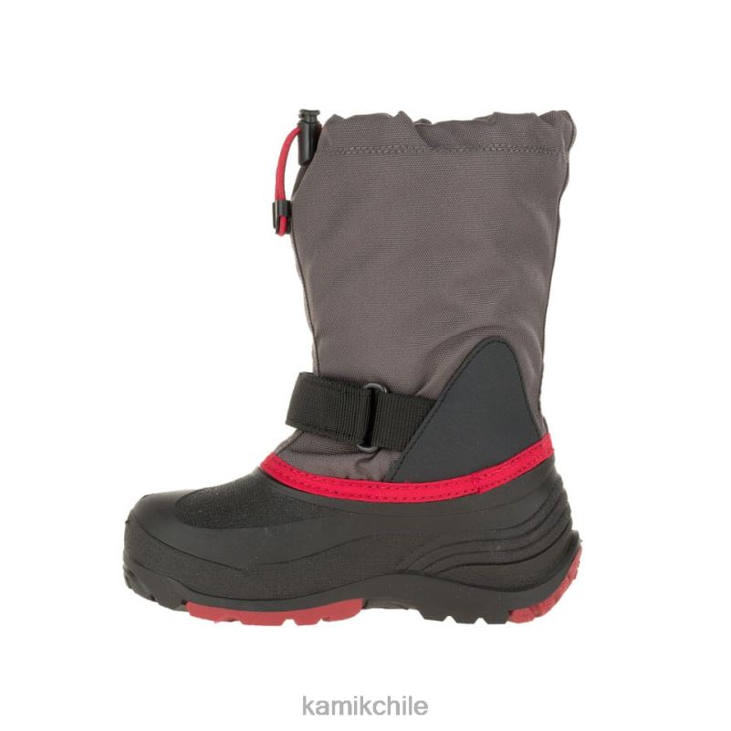 carbón/rojo botas de invierno RJT4Z337 Kamik niños chinche de agua de ancho