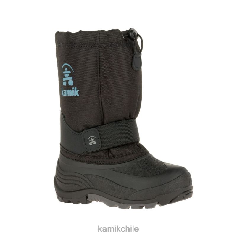 negro botas de invierno RJT4Z284 Kamik niños cohete