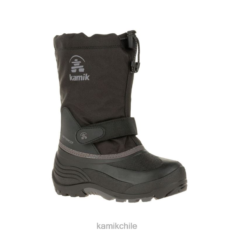 negro/carbón botas de invierno RJT4Z336 Kamik niños chinche de agua de ancho