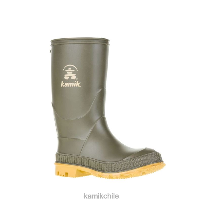 aceituna botas de lluvia RJT4Z212 Kamik niños pisar muy fuerte