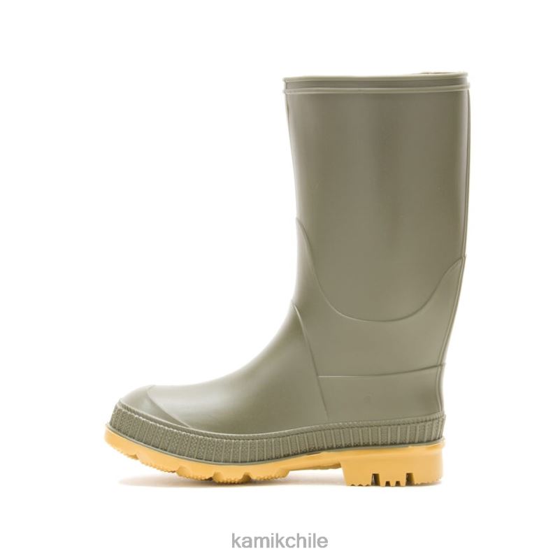 aceituna botas de lluvia RJT4Z212 Kamik niños pisar muy fuerte