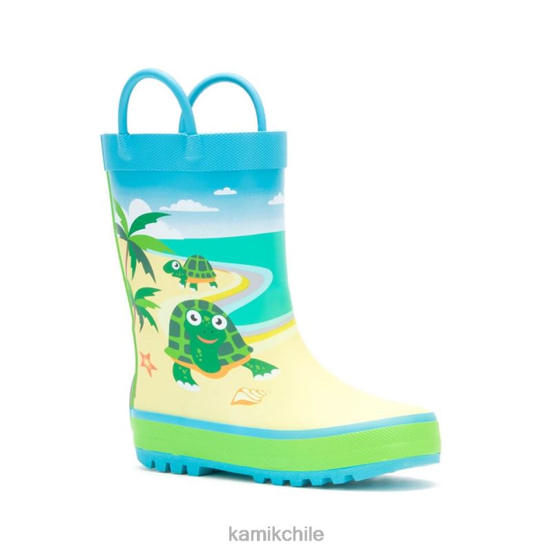 azul botas de lluvia RJT4Z218 Kamik niños tortugas