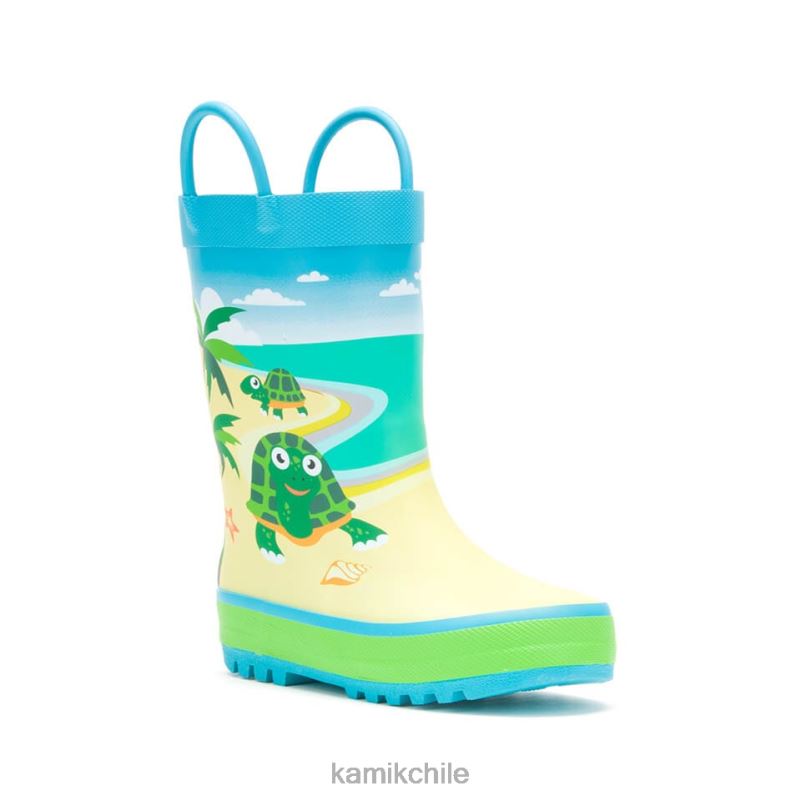 azul botas de lluvia RJT4Z218 Kamik niños tortugas