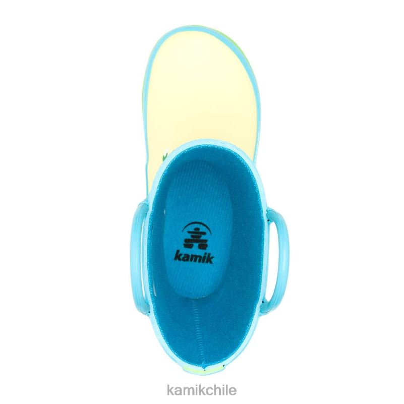 azul botas de lluvia RJT4Z218 Kamik niños tortugas