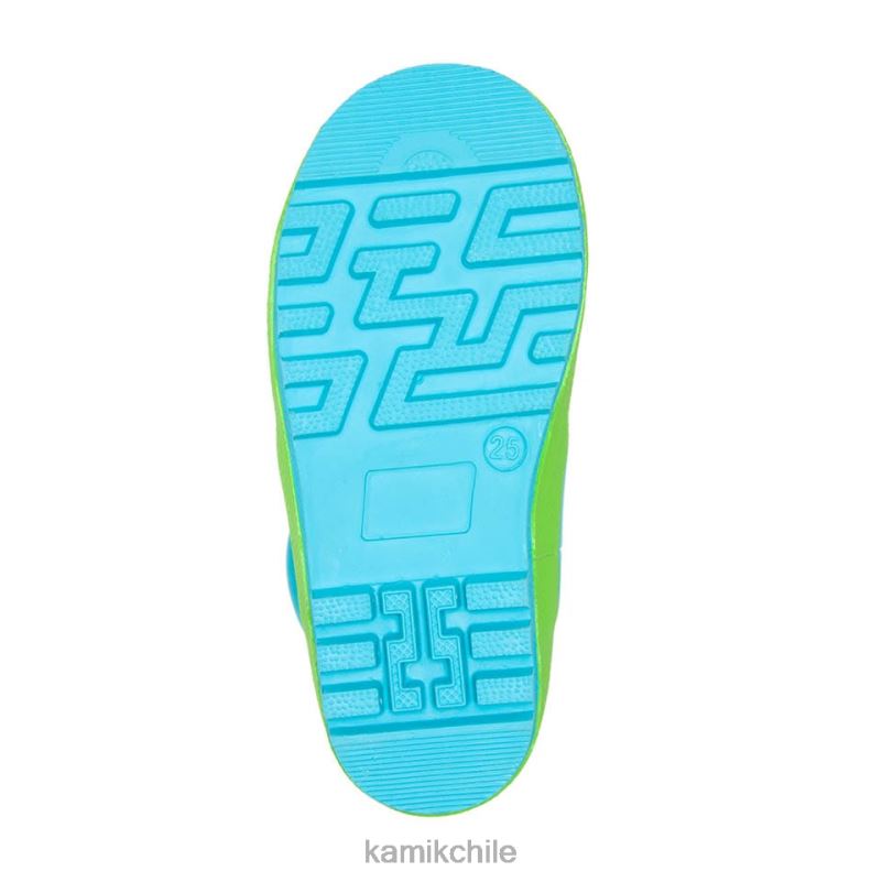 azul botas de lluvia RJT4Z218 Kamik niños tortugas