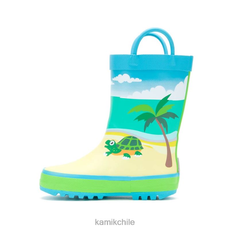 azul botas de lluvia RJT4Z218 Kamik niños tortugas
