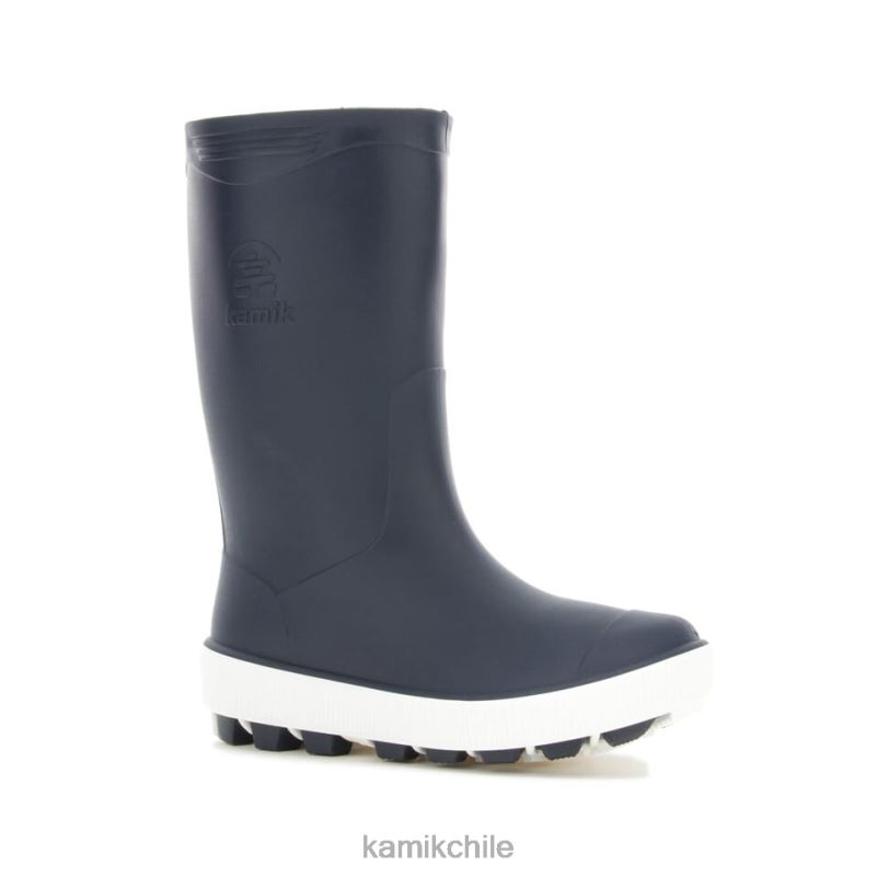 azul marino/blanco botas de lluvia RJT4Z195 Kamik niños aguas revueltas