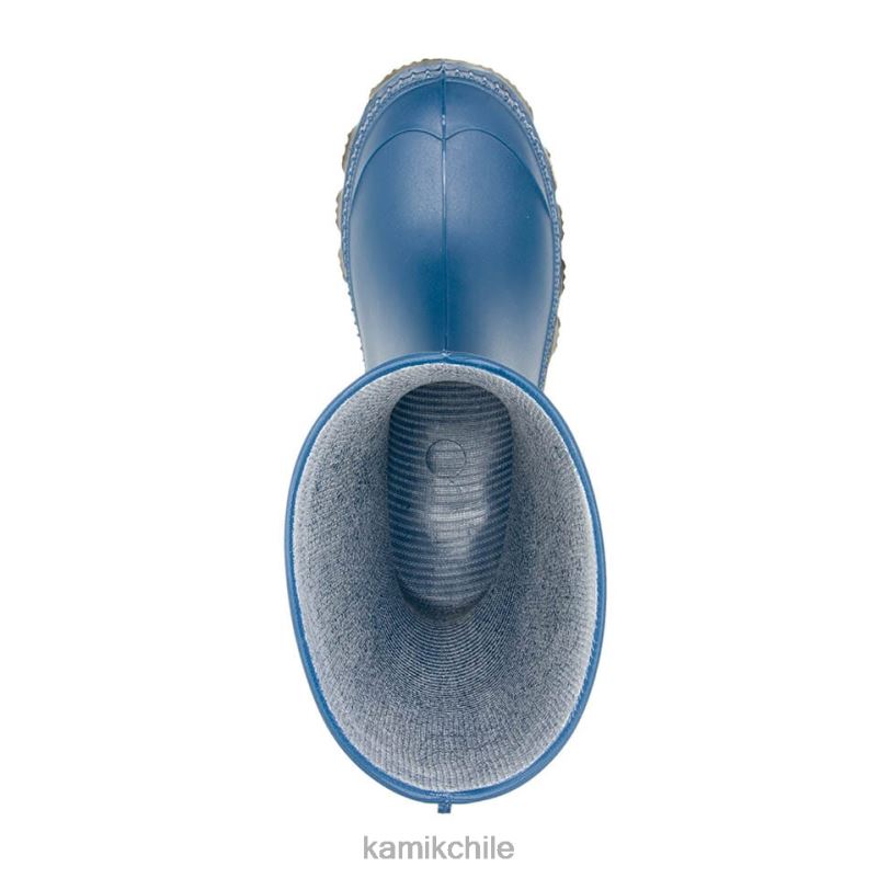 azul marino claro botas de lluvia RJT4Z213 Kamik niños pisar muy fuerte