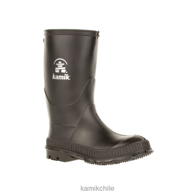 negro botas de lluvia RJT4Z205 Kamik niños pisar muy fuerte