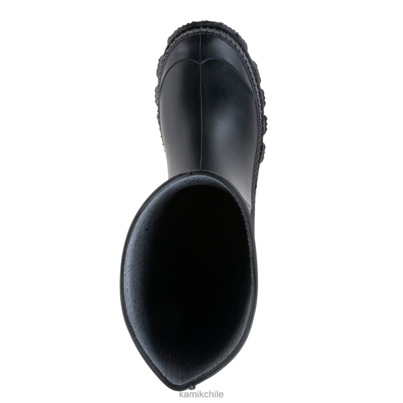 negro botas de lluvia RJT4Z205 Kamik niños pisar muy fuerte