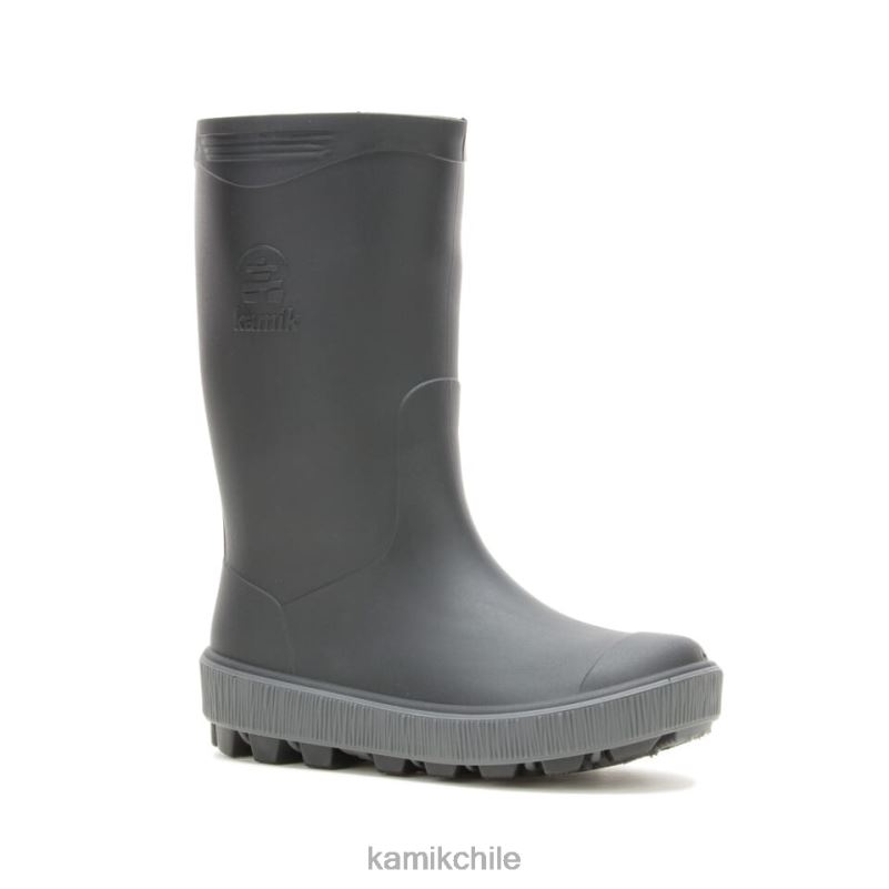 negro/carbón botas de lluvia RJT4Z192 Kamik niños aguas revueltas