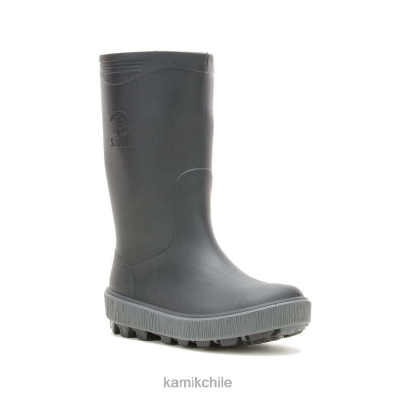 negro/carbón botas de lluvia RJT4Z192 Kamik niños aguas revueltas