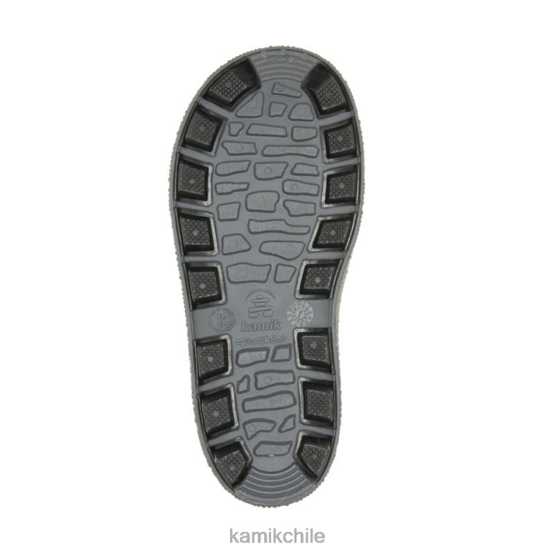 negro/carbón botas de lluvia RJT4Z192 Kamik niños aguas revueltas