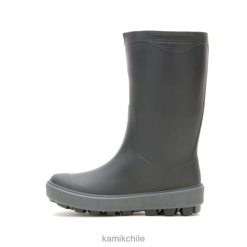 negro/carbón botas de lluvia RJT4Z192 Kamik niños aguas revueltas