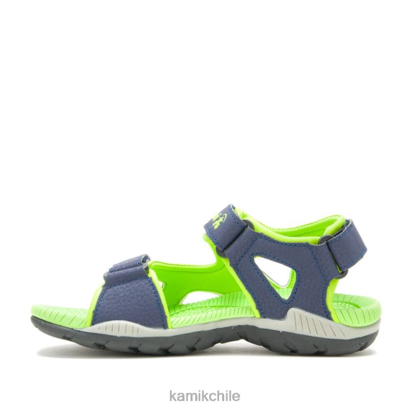 azul marino/lima sandalias RJT4Z263 Kamik niños langosta 2