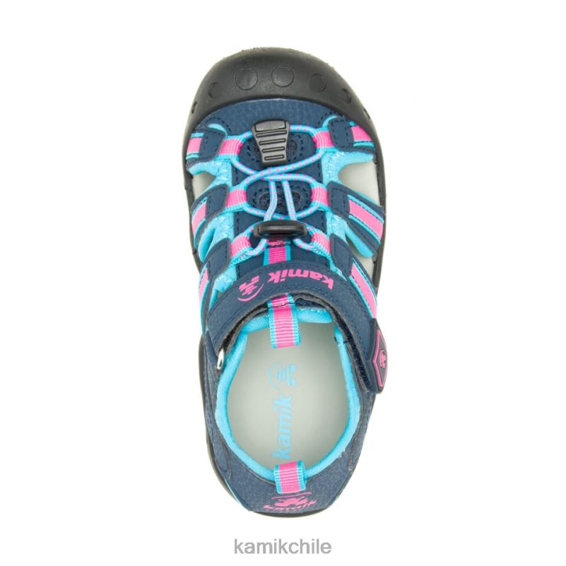 azul marino/verde azulado sandalias RJT4Z236 Kamik niños cangrejo