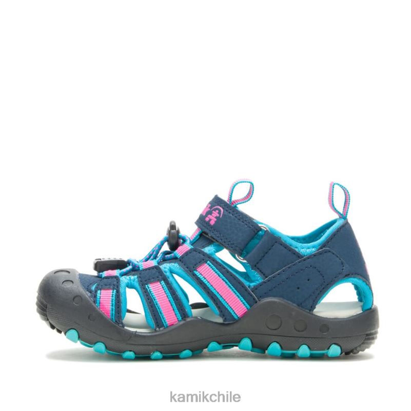 azul marino/verde azulado sandalias RJT4Z236 Kamik niños cangrejo